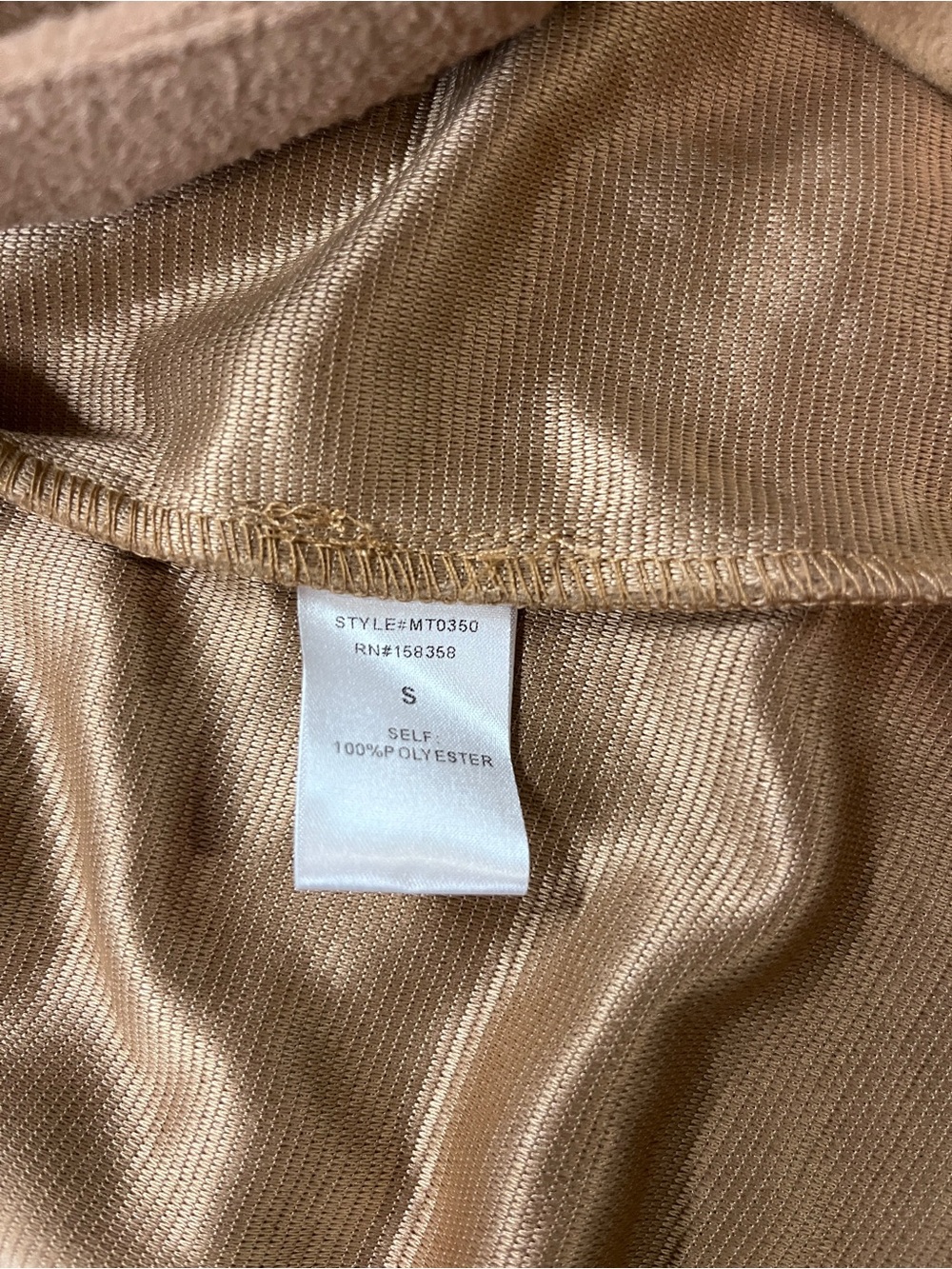 Women's Camel double-faced wrap coat - Picture 6 of 6